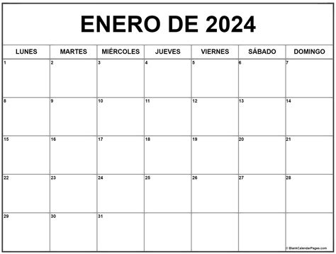 calendario 2024 enero